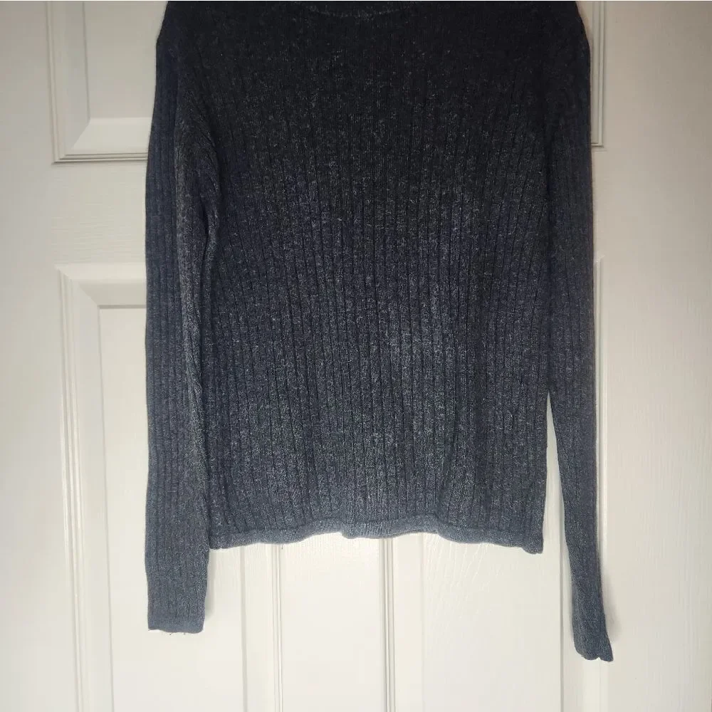SARAH B STUDIO Women’s S Gray Turtleneck Sweater Soft 85% Silk 15% Cashmere